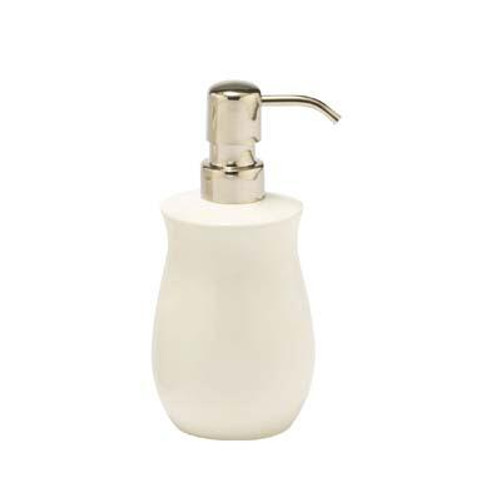 Waterford Lotion Dispenser White Ceramic/Polished Nickel Trim