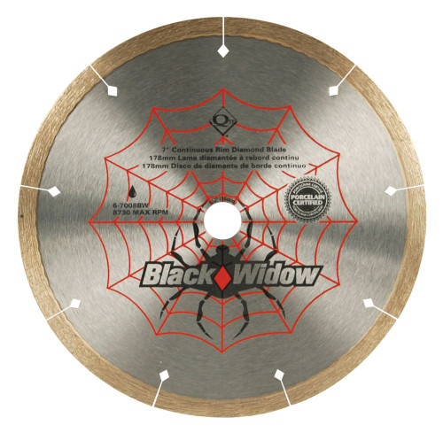 7 Inch Porcelain, Ceramic, Marble and Granite Wet Cutting Black Widow Diamond Blade