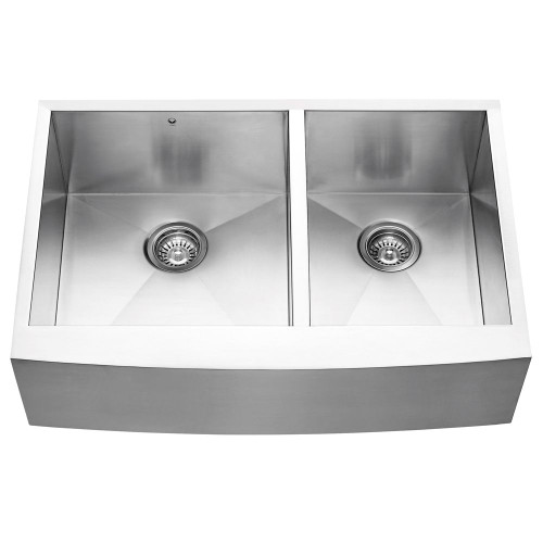 Stainless Steel Farmhouse 16 Gauge Double Bowl Kitchen Sink 16 gauge 33 Inch