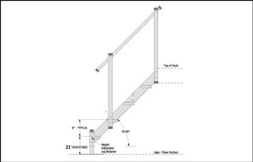 Aluminum Dock Stairs  4 Steps