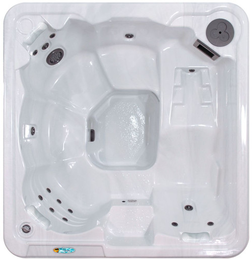 Daytona Silver Marble 6-Person 30-Jet Spa with Ozonator, LED Light, Polar Insulation, and Hard Cover