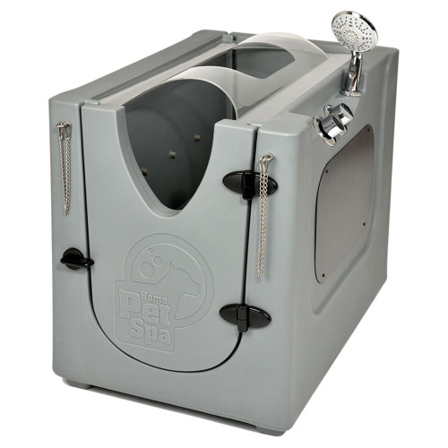 Pet Wash Enclosure with Splash Guard & Wheels