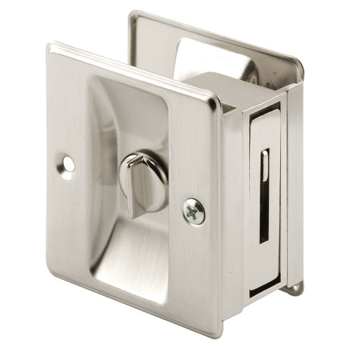 Pocket Door Privacy Latch Satin Nickel