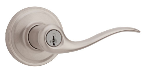 Weiser Toluca Keyed Entry Lever Featuring SmartKey Technology, Satin Nickel Finish