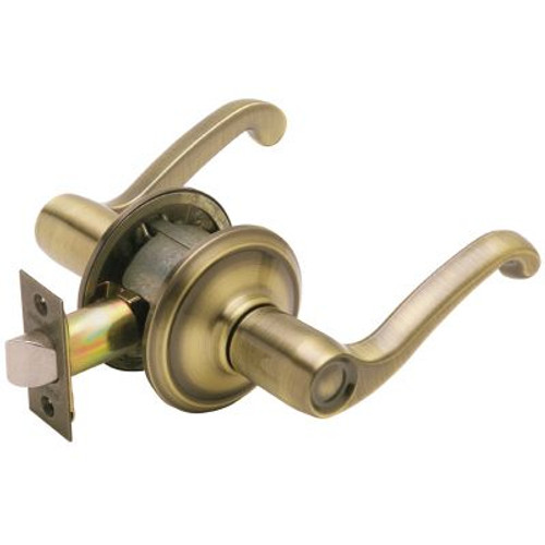 Non-locking Interior - Hall & Closet Lever, Flair Antique Brass