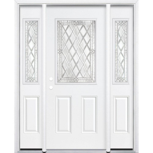 67"x80"x4 9/16" Halifax Nickel Half Lite Right Hand Entry Door with Brickmould