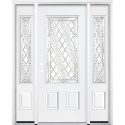 69"x80"x4 9/16" Halifax Nickel 3/4 Lite Right Hand Entry Door with Brickmould