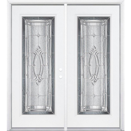 64"x80"x4 9/16" Providence Nickel Full Lite Left Hand Entry Door with Brickmould