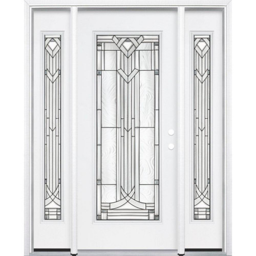 65"x80"x6 9/16" Chatham Antique Black Full Lite Left Hand Entry Door with Brickmould