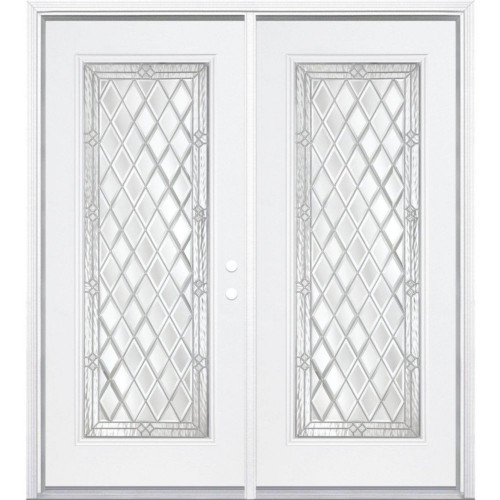 64"x80"x4 9/16" Halifax Nickel Full Lite Left Hand Entry Door with Brickmould