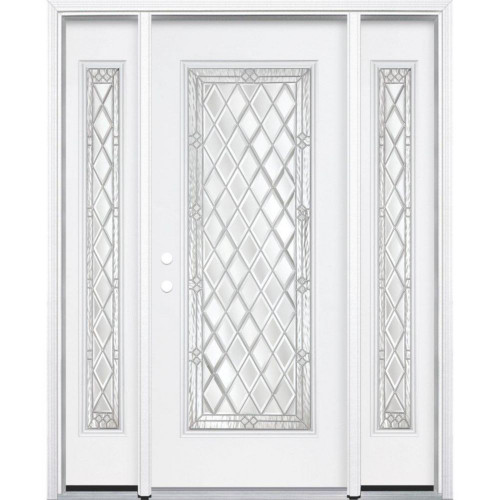 65"x80"x6 9/16" Halifax Nickel Full Lite Right Hand Entry Door with Brickmould