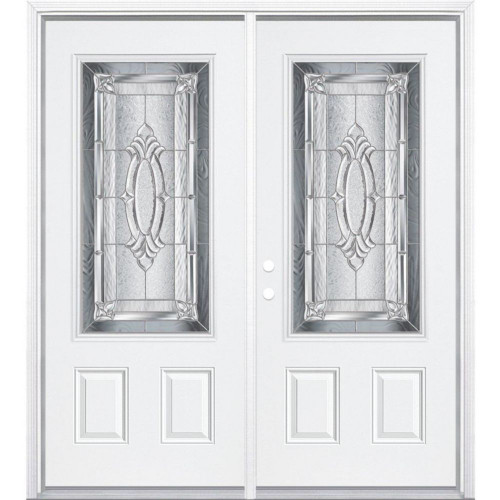 68"x80"x4 9/16" Providence Nickel 3/4 Lite Right Hand Entry Door with Brickmould