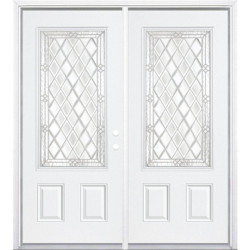 64"x80"x6 9/16" Halifax Nickel 3/4 Lite Left Hand Entry Door with Brickmould