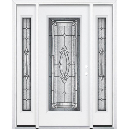67"x80"x4 9/16" Providence Antique Black Full Lite Left Hand Entry Door with Brickmould