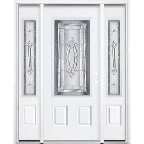 67"x80"x6 9/16" Providence Nickel 3/4 Lite Left Hand Entry Door with Brickmould