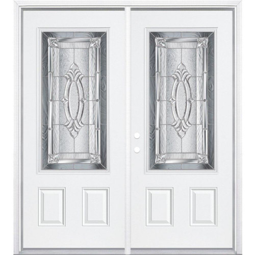 72"x80"x6 9/16" Providence Nickel 3/4 Lite Right Hand Entry Door with Brickmould