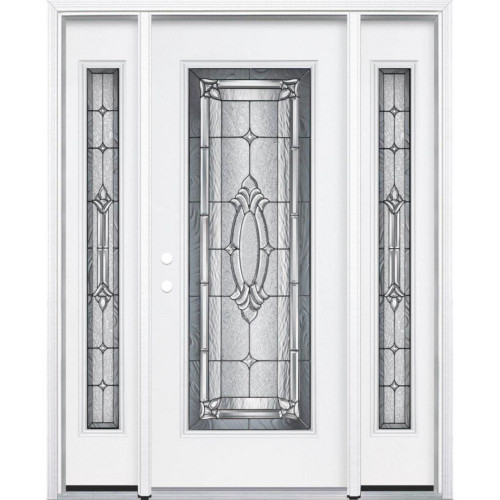 69"x80"x4 9/16" Providence Antique Black Full Lite Right Hand Entry Door with Brickmould