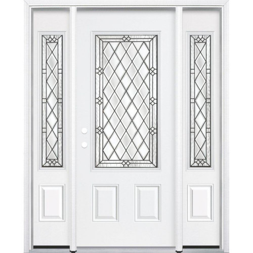 65"x80"x4 9/16" Halifax Antique Black 3/4 Lite Right Hand Entry Door with Brickmould