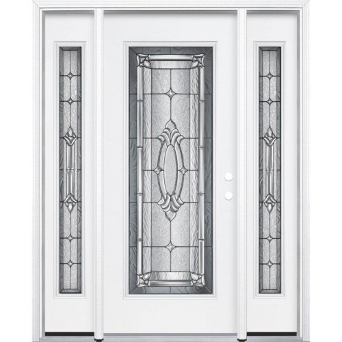 65"x80"x4 9/16" Providence Antique Black Full Lite Left Hand Entry Door with Brickmould