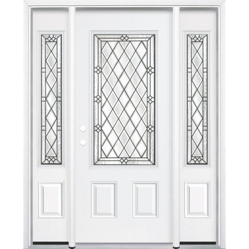 67"x80"x4 9/16" Halifax Antique Black 3/4 Lite Right Hand Entry Door with Brickmould
