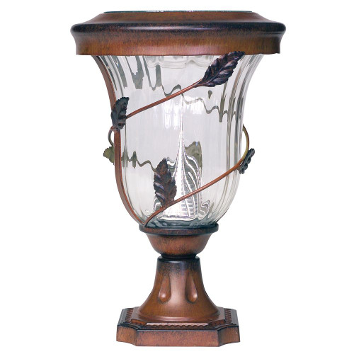 Gama Sonic Flora 13 in. Post Mount Antique Bronze 6 LEDs Solar Lamp