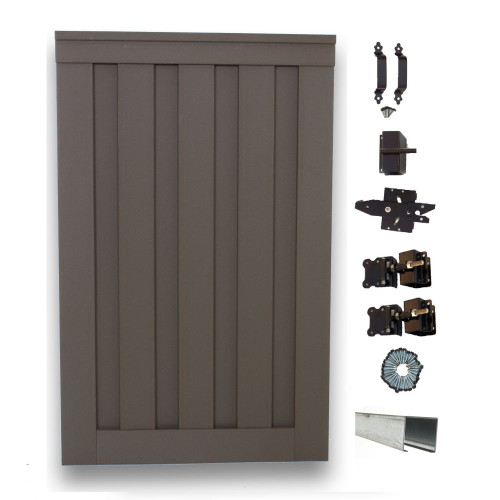 6 Feet x 4 Feet Winchester Grey Composite Privacy Fence Single Gate with Hardware