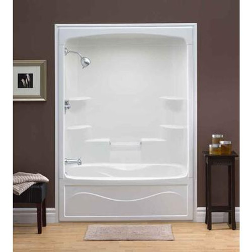 Liberty 60 Inch 1-piece Acrylic Tub and Shower Whirlpool- Right Hand