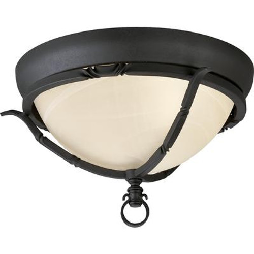 Santiago Collection Forged Black 2-light Flushmount