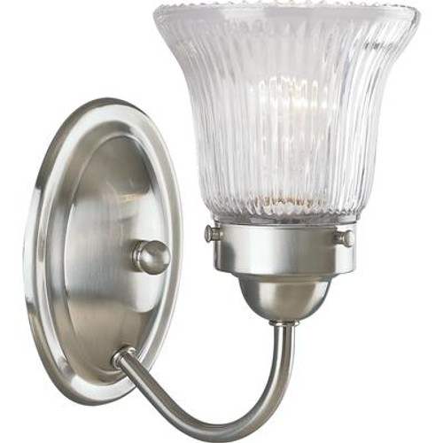 Fluted Glass Collection Brushed Nickel 1-light Wall Bracket
