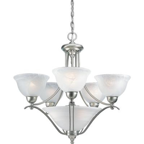 Avalon Collection Brushed Nickel 5-light Chandelier