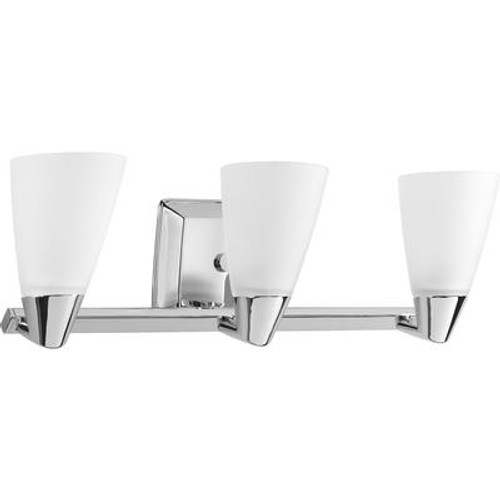 Rizu Collection Polished Chrome 3-light Vanity Fixture