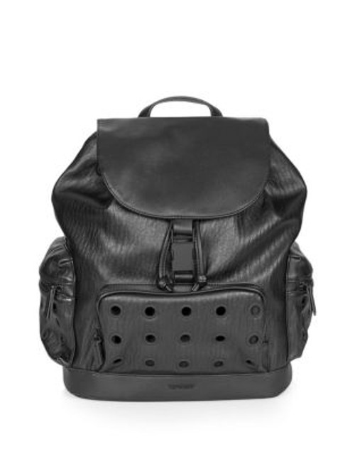 Topshop Rubber Eyelet Backpack - BLACK