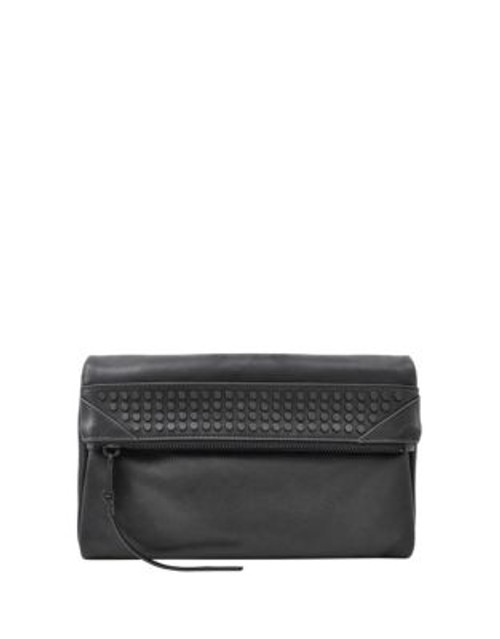 She + Lo Rise Above Leather Clutch - BLACK