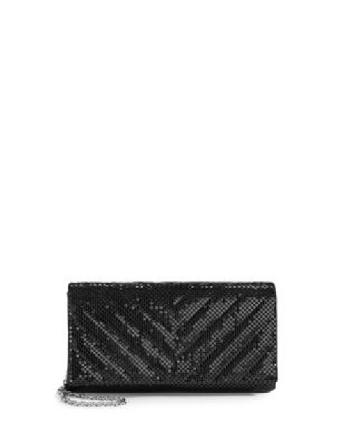 Jessica Mcclintock V-Quilt Mesh Convertible Clutch - BLACK