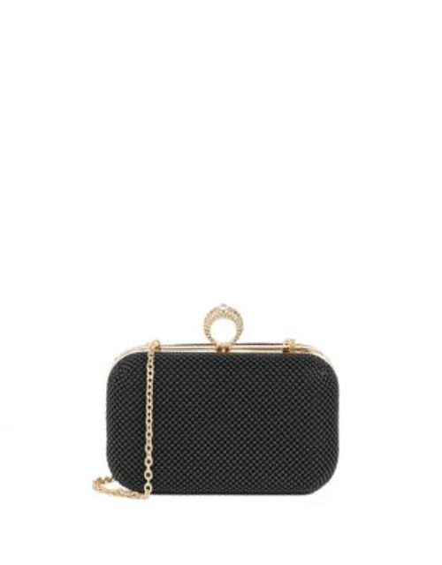 Jessica Mcclintock Ring Clasp Minaudiere - BLACK