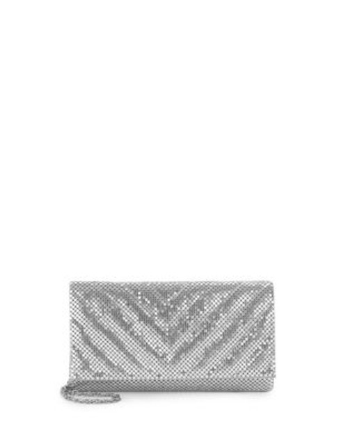 Jessica Mcclintock V-Quilt Mesh Convertible Clutch - SILVER