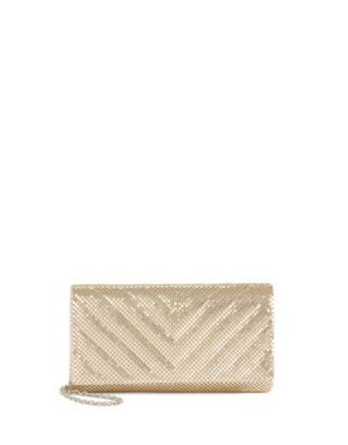 Jessica Mcclintock V-Quilt Mesh Convertible Clutch - LIGHT GOLD