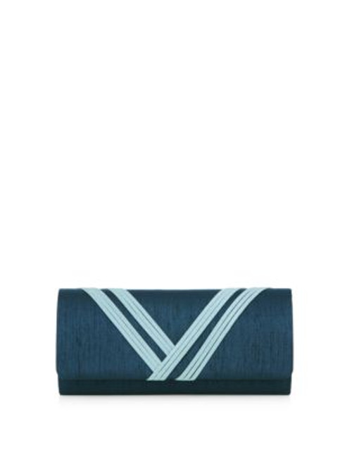 Jacques Vert Ribbon Trim Clutch - BLUE