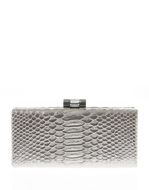 Jessica Mcclintock Python PU Mini Clutch - PEWTER