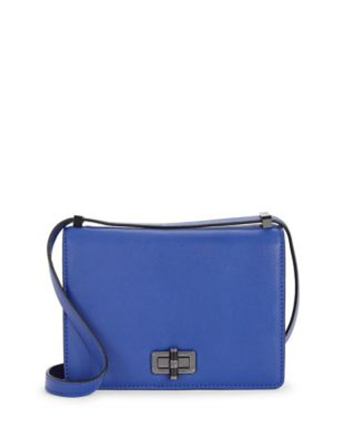 Diane Von Furstenberg Turnlock Leather Crossbody Bag - LAPIS SHOCK