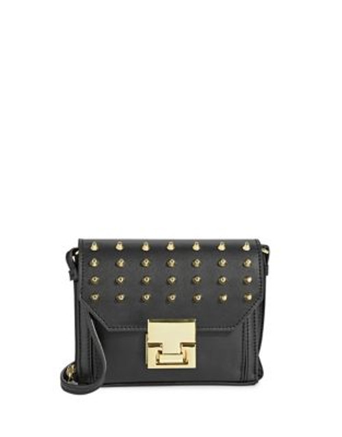 Ivanka Trump Studded Leather Crossbody Bag - BLACK