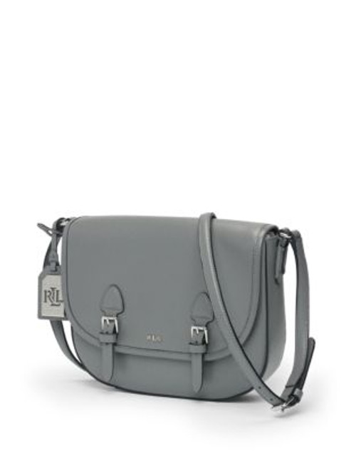 Lauren Ralph Lauren Tate Leather Messenger Bag - STEEL GREY