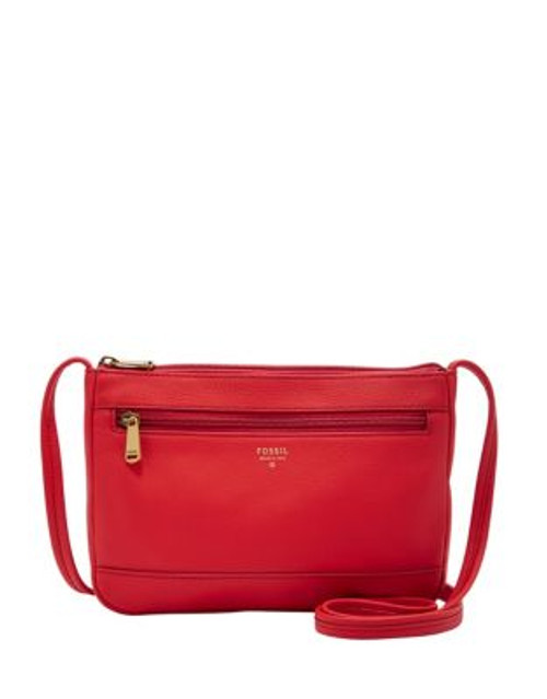 Fossil Mini Leather Crossbody Bag - RED