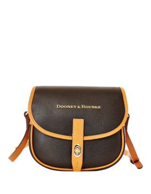 Dooney & Bourke Leather Turnlock Crossbody - BLACK