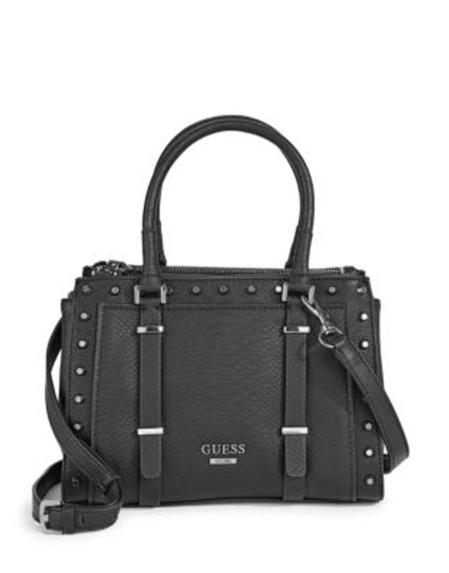 Guess Basel Studded Satchel Bag - BLACK