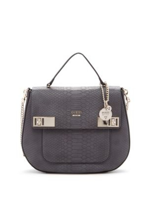 Guess Milo Python Top Handle Bag - BLACK