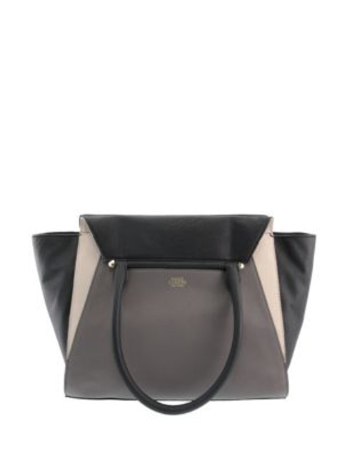 Vince Camuto Colourblocked Leather Satchel - SMOKE GREY