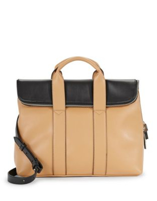 Steve Madden Colourblocked Foldover Satchel - CAMEL MULTI