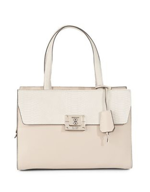 Guess Angela Satchel Bag - ALMOND