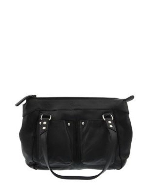 Franco Sarto Lisbon Leather Satchel - BLACK